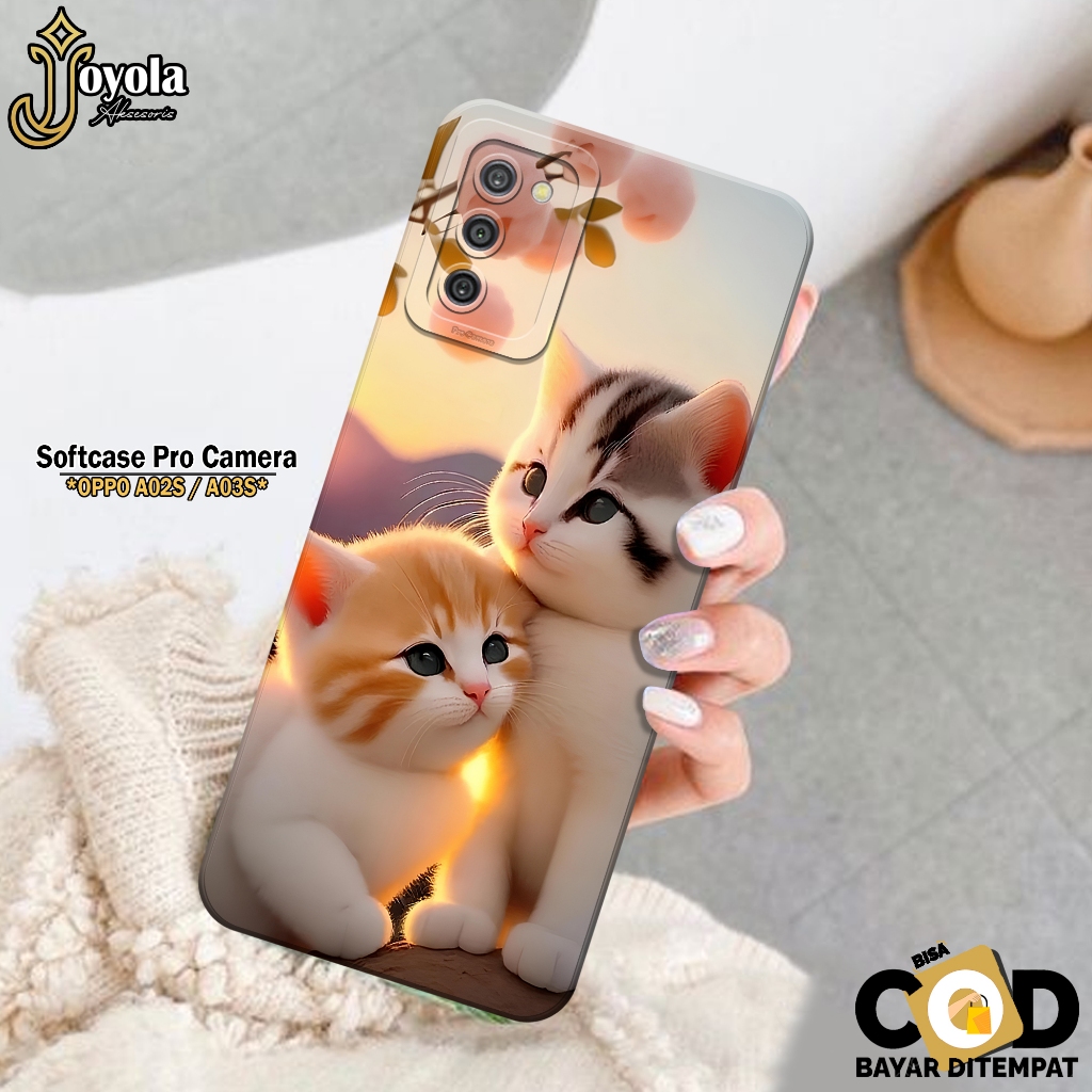 Case Samsung Galaxy A03S / A02S - JOYOLA - Fashion Case Kucing - Softcase Pro Camera - Kesing Hp Sam