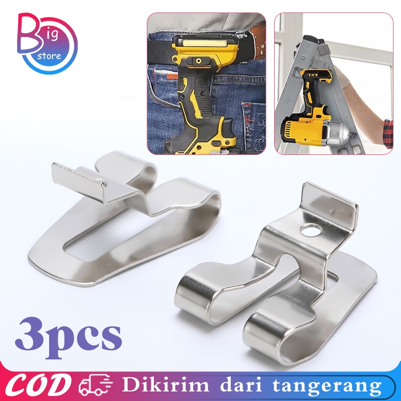 Isi 3pcs Belt Klip Kait Bor Impact Wrench Clip Belt Bor Cordless Belt Clip Bor Belt Clip Impact