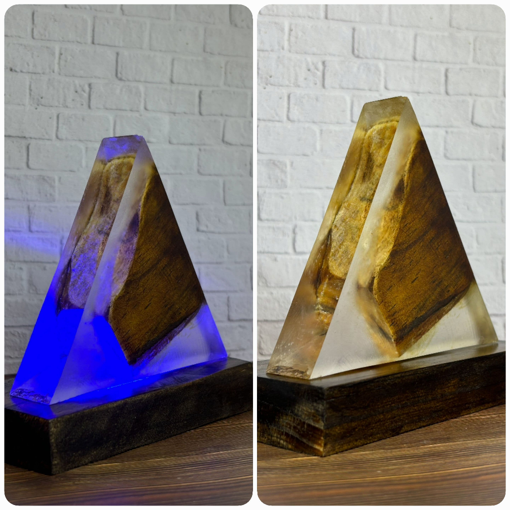 Lampu Resin Kayu | Lampu Tidur Hias Aesthetic