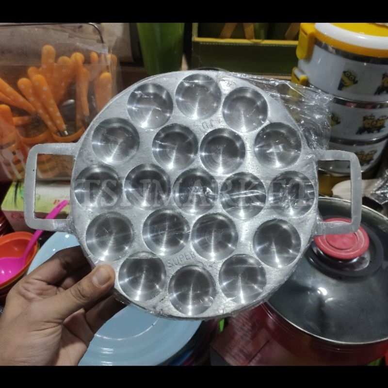 CETAKAN PENTOL GORENG TEBAL LUBANG 19 cetakan mie telur cetakan takoyaki cetakan alumunium tebal