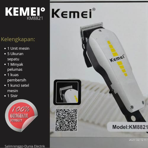 Mesin Cukur Rambut Listrik Original Kemei KM-8821 / Alat Cukur Rambut Elektrik Kemei KM8821