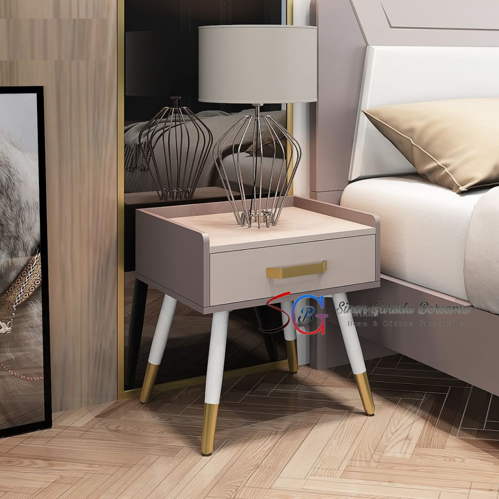 MEJA SAMPING KASUR / NAKAS KASUR MEWAH MINIMALIS ELEGAN / SIDE TABLE / LACI NAKAS MEJA NAKAS SAMPING