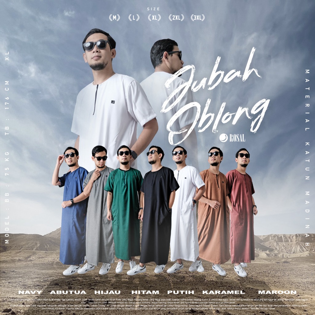 JUBAH OBLONG ROSAL, GAMIS PRIA