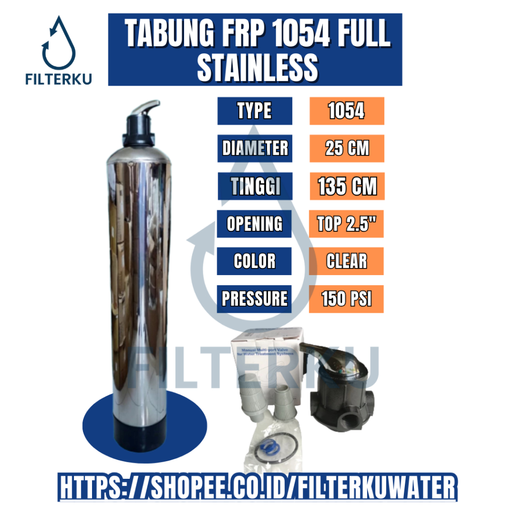 Tabung Filter Detroit FRP 1054 Full Stainless