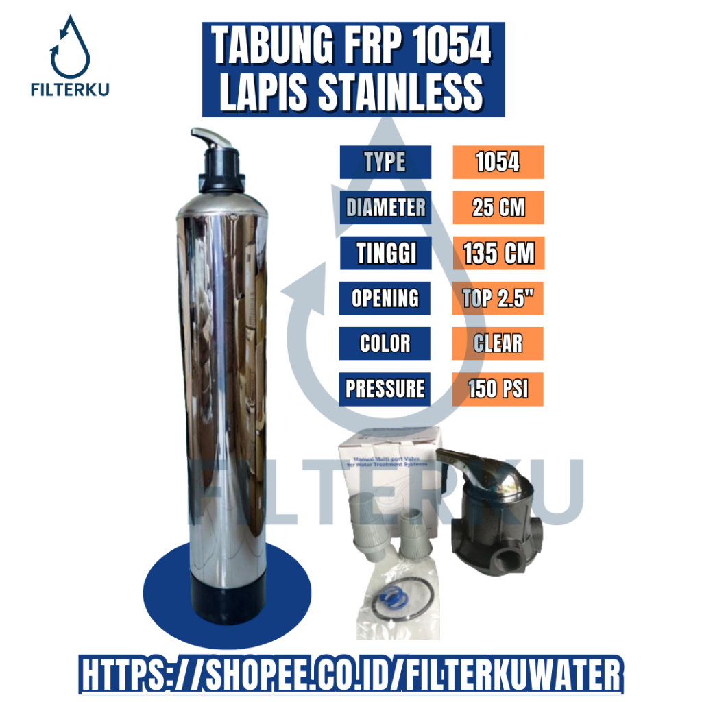 Tabung Filter Nanotec FRP 1054 Lapis Stainless