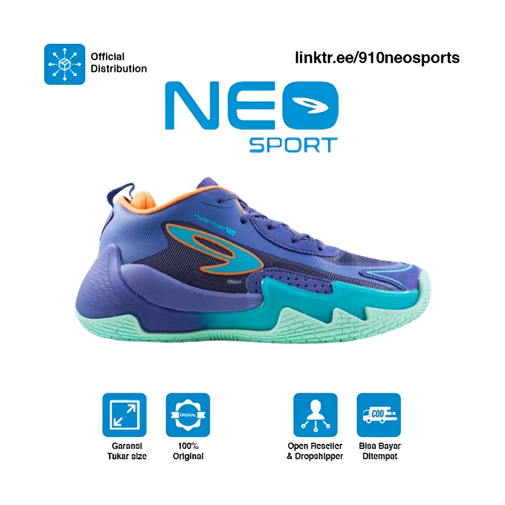 910 Sepatu Training NAKAMI FLOW UNGU/BIRU-MD/JINGGA