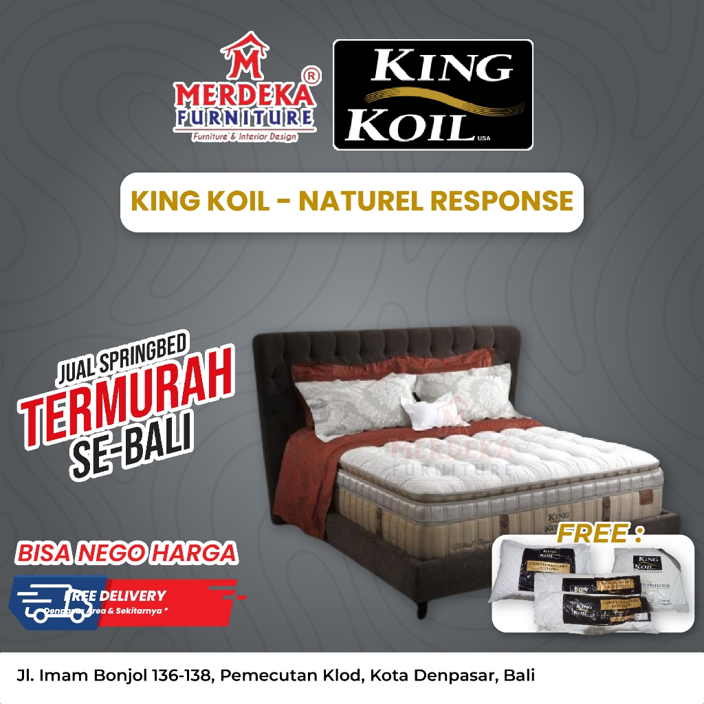 Promo Kasur King Koil ~ Natural Response | Spring Bed 160x200|Free Bantal|
