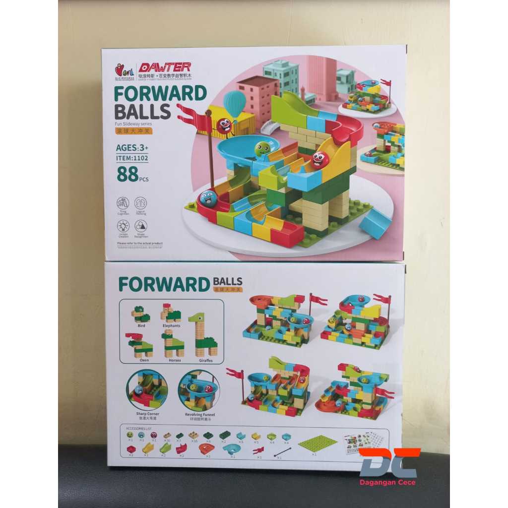 MAINAN BALOK FORWARD BALLS 88 PCS dawter balok marble balok susun anak
