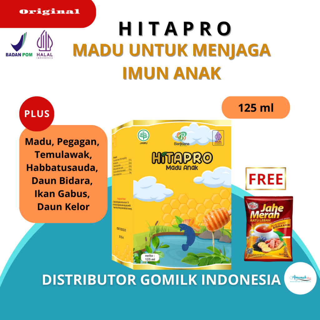 

[BISA COD + GARANSI] [GRATIS JAHE] Madu Anak HITAPRO Menjaga Daya Tahan Tubuh Si Kecil