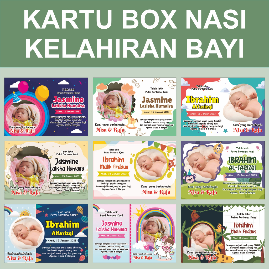 

Kartu Box Nasi Tasyakuran Aqiqah (Kelahiran Bayi) - Kertas HVS | Part 1