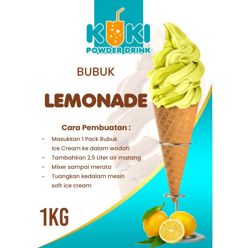 

Lemonade Bubuk Ice Cream Premium 1kg Halal