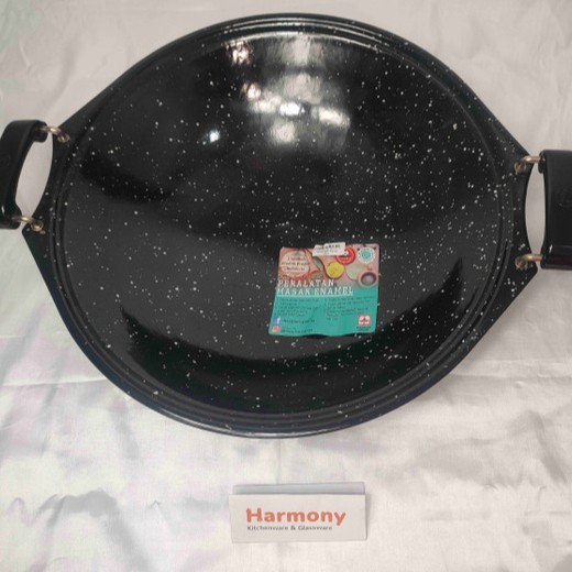 Maspion Panda Wajan Marble 40cm Penggorengan Enamel Anti Lengket