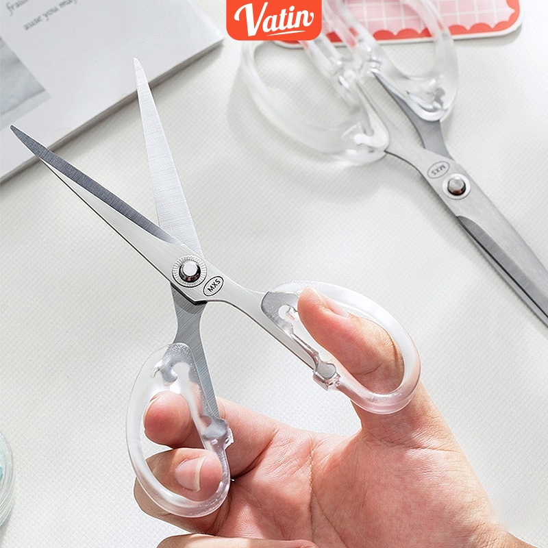

TOPER Gunting Kertas Transparan Putih Bening Estetik Aesthetic ATK Scissors/Gunting Kertas Aesthetic Transparan Scissors Scrapbook Use-Vatin_Shop