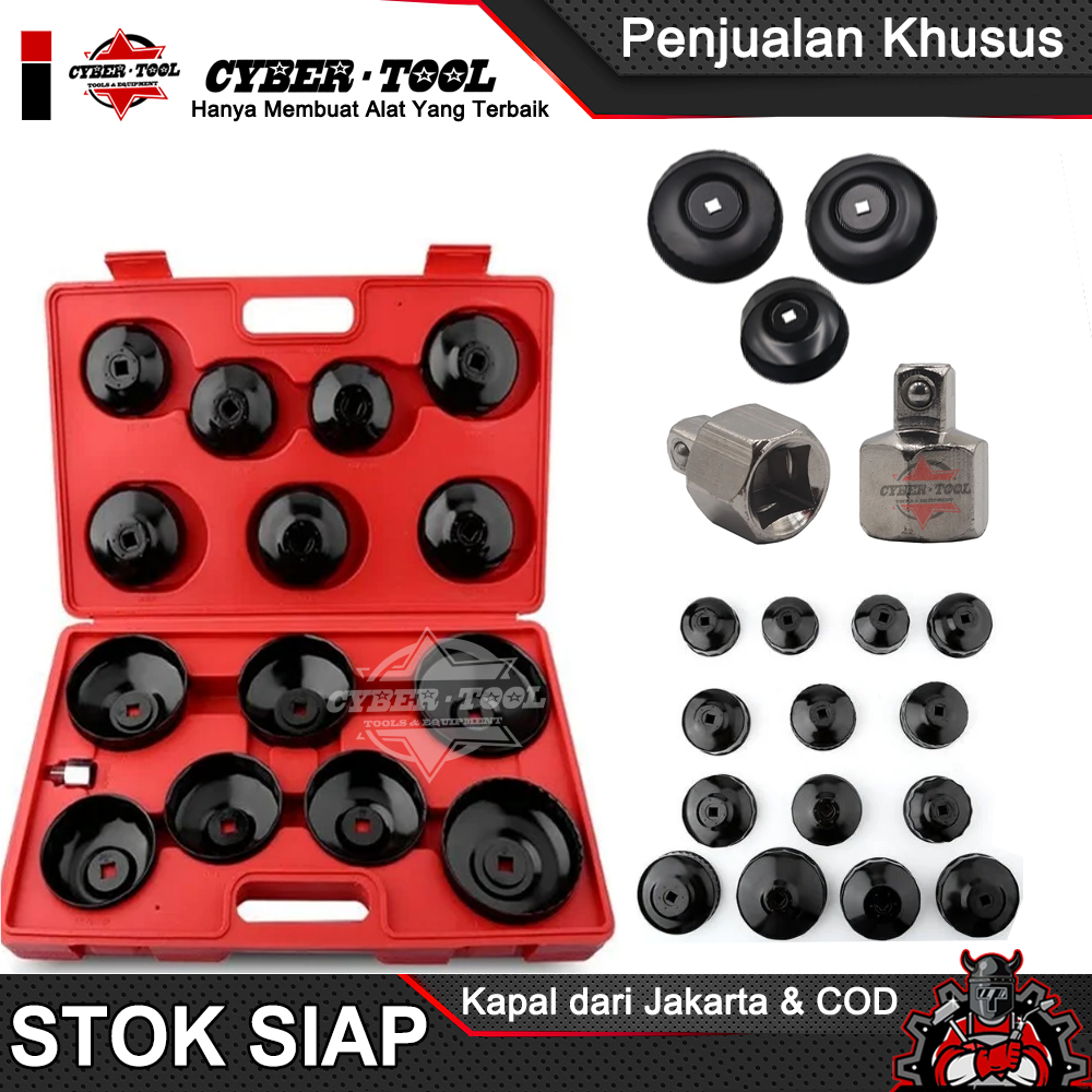15pcs Kunci Filter Oli Kunci Pembuka Filter Oli Mobil Set Kunci Pas Filter Oli Tipe Tutup Diameter 6