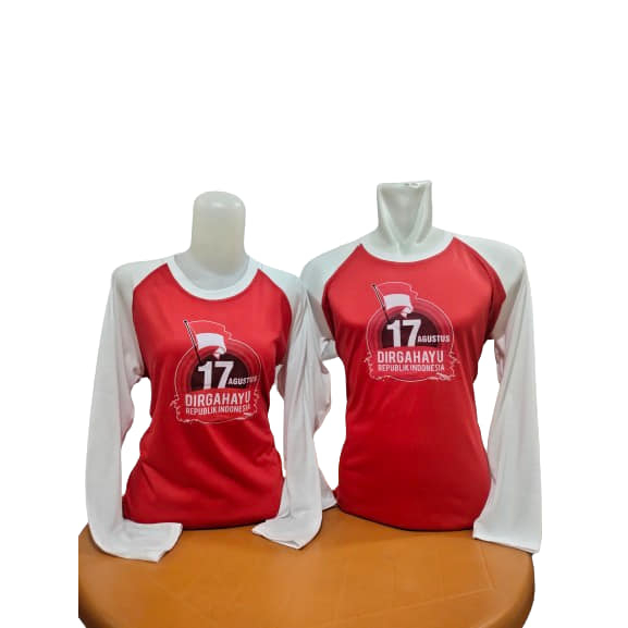 Kaos Raglan Motif Agustusan Lengan Panjang - Kaos Merah Putih - Baju 17 Agustus - Kaos Raglan Bermot
