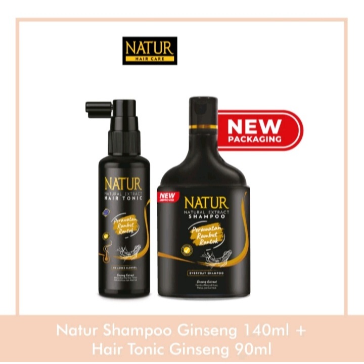 NATUR Ginseng Shampoo & Tonik 270ml - Rambut Rontok