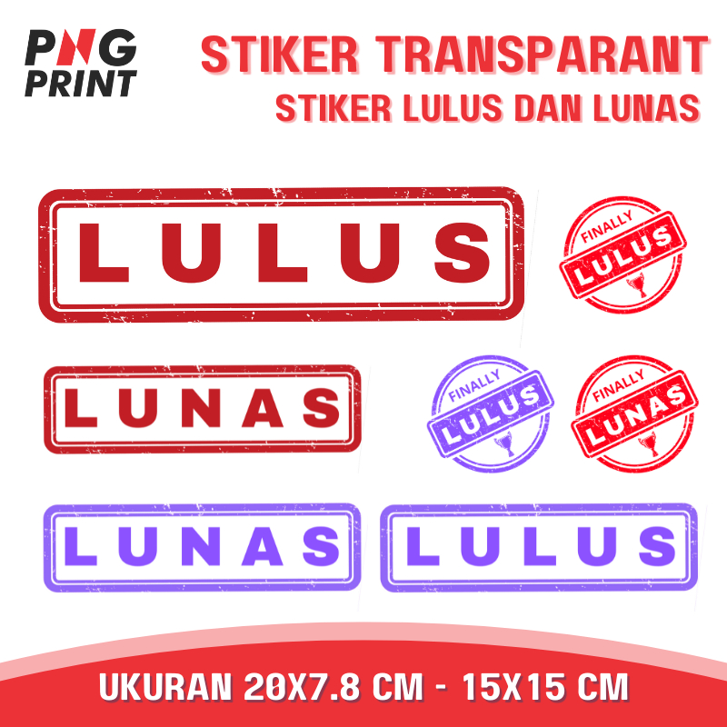 

Stiker Transparant Lulus Graduation Wisuda dan Lunas