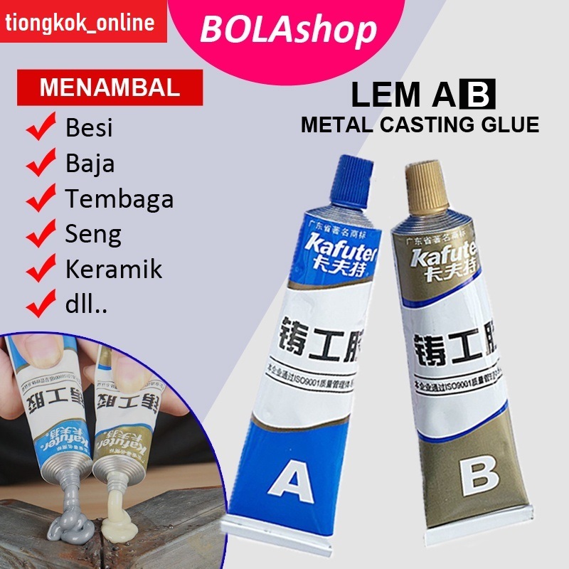 Lem Epoxy AB Penambal Steel Metal Radiator Lem Anti Bocor Metal