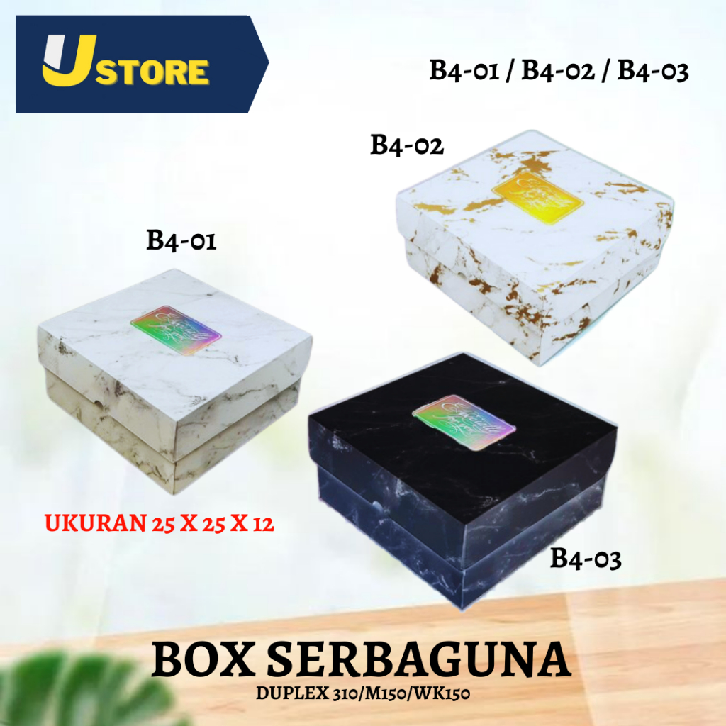 

KOTAK KUE|KADO |MURAH|MARBLE|SERBAGUNA|DUS|BOX|PACKAGING|25X25X12|B4