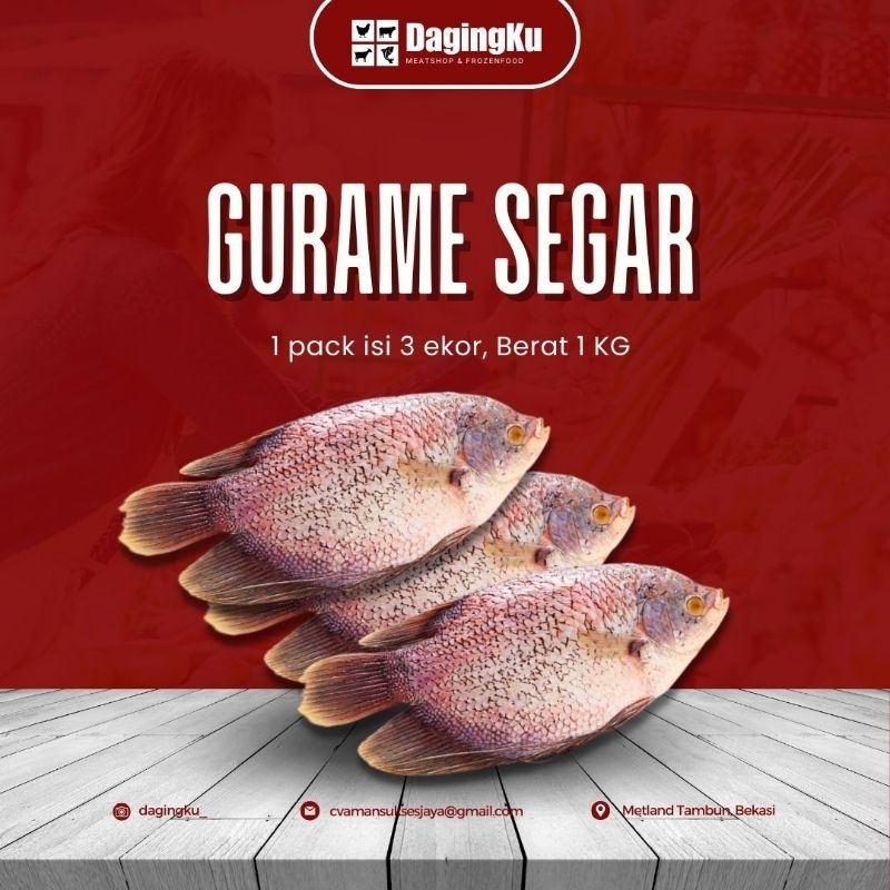 

Ikan Gurame Segar 1kg Fresh Frozen/Ikan Gurame Tanpa Sisik Tanpa Kotoran Isi 3