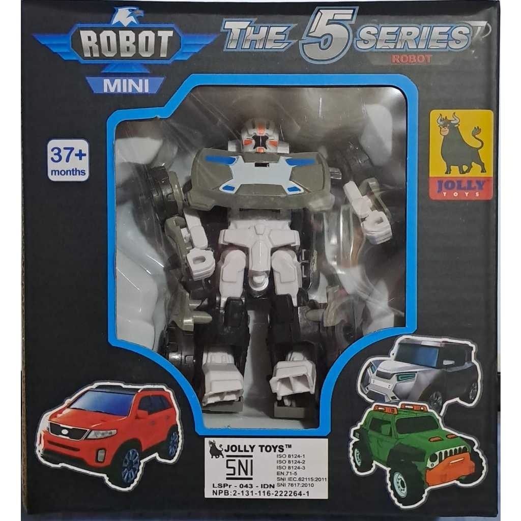 Mainan robot  mini 5 series W339 mainan mobil jadi robot