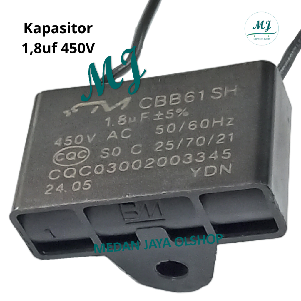 BM Capacitor CBB61 Kapasitor Kipas Angin 1,8 Uf Digunakan Untuk Kipas Cosmos Maspion Miyako Advance