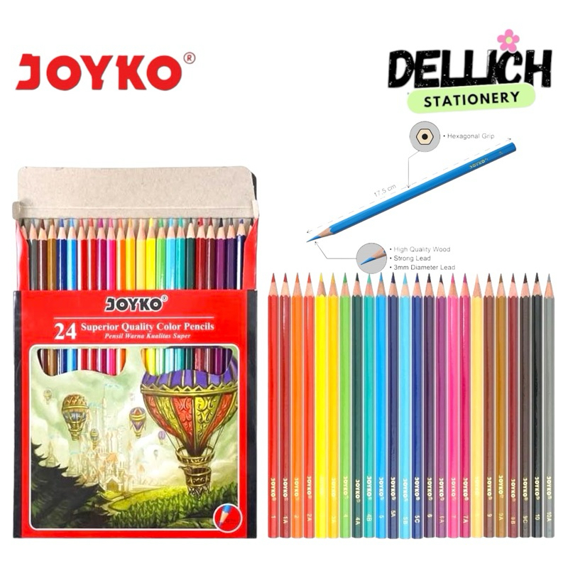 

PENSIL WARNA 24 WARNA PANJANG JOYKO CP-101