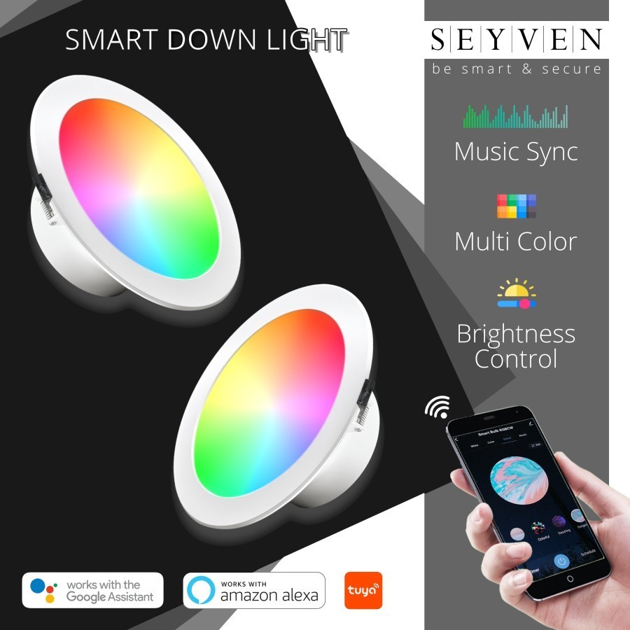 SEYVEN SMART DOWNLIGHT RGB+W 15 W Wifi Smart Downlight Dimming Remote