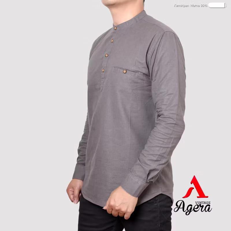 KOKO LENGAN PANJANG AGERA/SAJUAK/ KOKO MUSLIM/ BAJU KOKO/ KEMEJA KOKO / KERAH