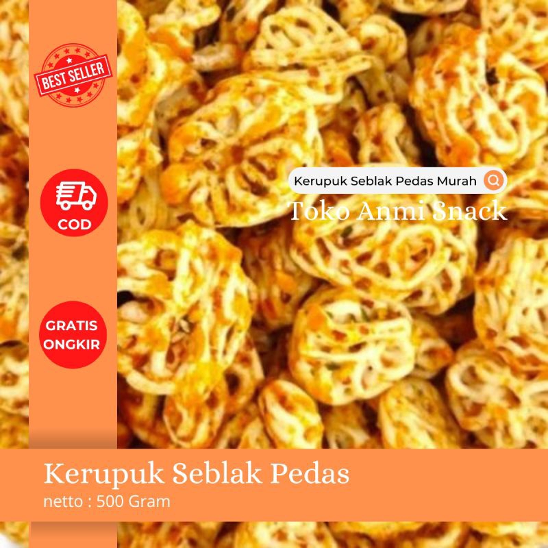 

Kerupuk Seblak Pedas Murah / Kerupuk Bantat Pedas Enak 500 Gram