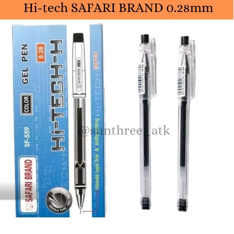 

pulpen/bolpoint hi tech safari brand 0.28 mm / bolpen gel / lancip (pcs)
