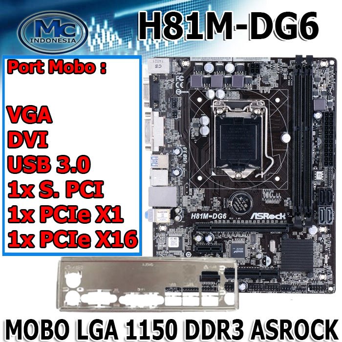 Motherboard Mainboard MOBO H81 Intel LGA 1150 ASRock Onboard