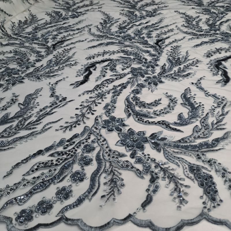 Kain Tulle Payet Korea || Bahan Kebaya Mewah