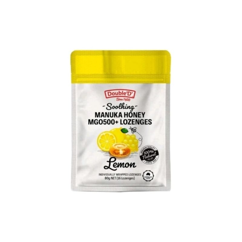 

DOUBLE D MANUKA HONEY LEMON PELEGA TENGGOROKAN 80 GRAM