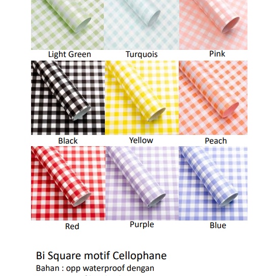 

KP8 2lbr Bi Square motif CellophaneWrapping paperKertas Bunga