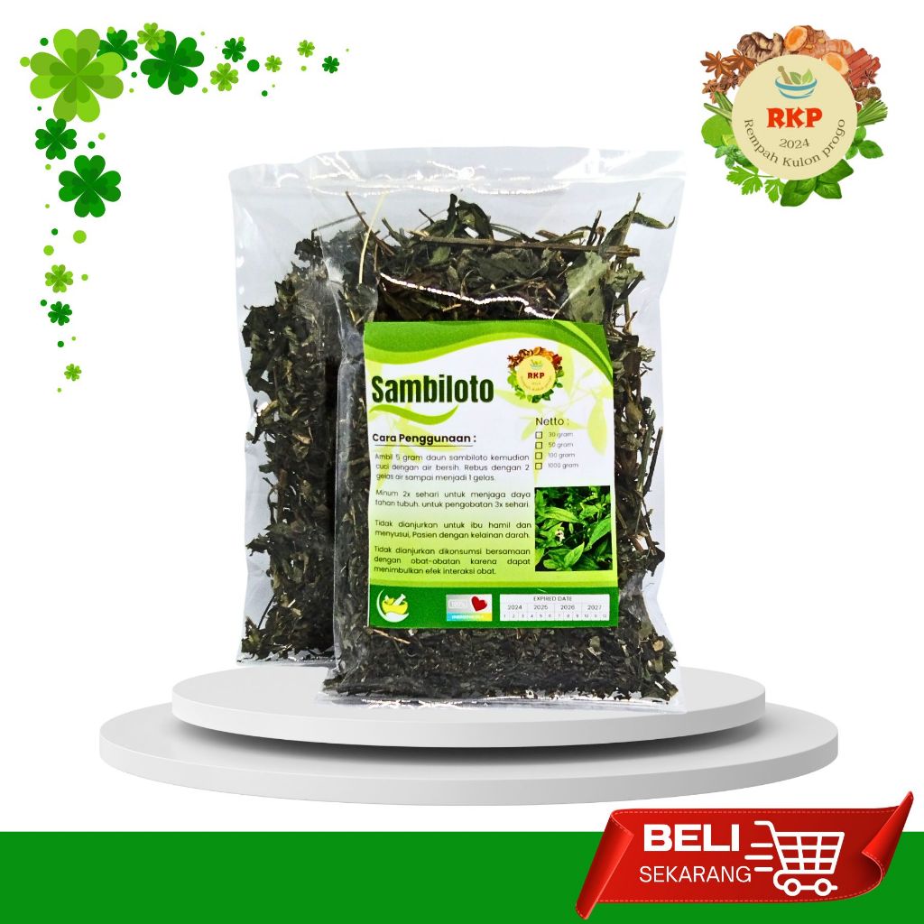 

Sambiloto Kering 50 gram RKP Herbal Darah Tinggi dan Kekebalan Tubuh