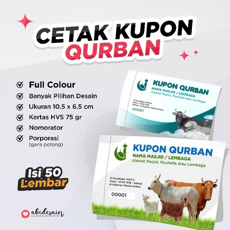 

CETAK KUPON QURBAN - CUSTOM - FREE DESAIN