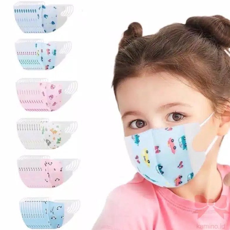 STOK SEDIKIT Masker Duckbill Anak C Care Earloop 3ply Box Isi 5 Pcs CCare Karakter  Random