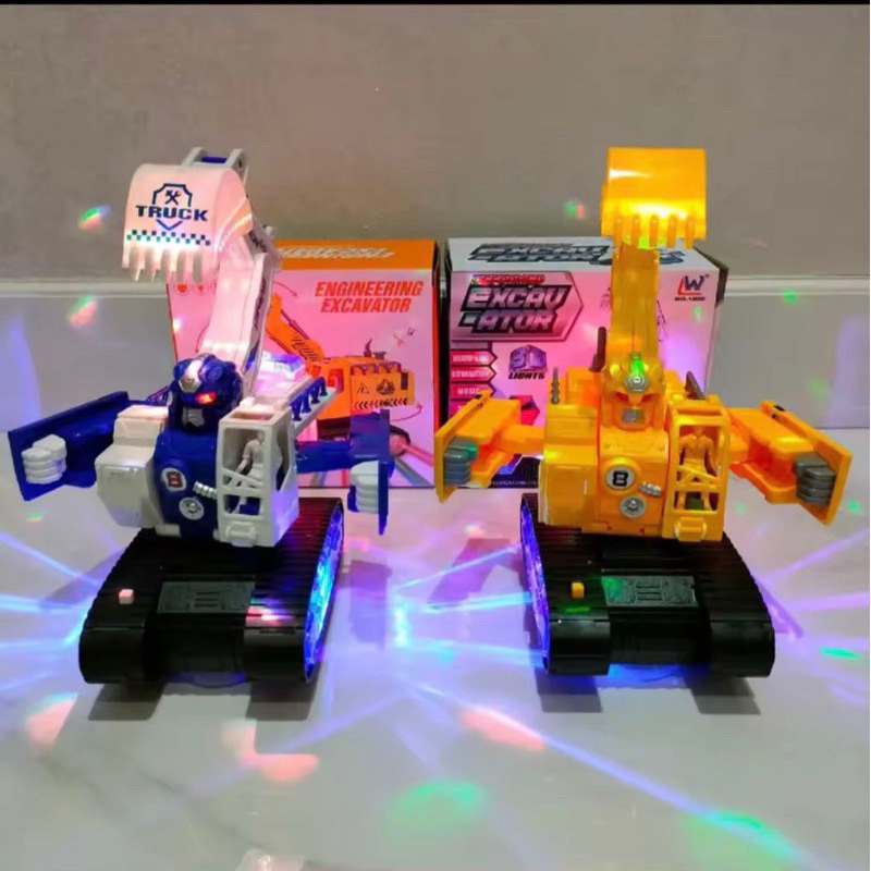 SHE ACC Mainan Mobil jadi robot Batere / Mainan Dance Joget Musik LED Robot Berjalan Mainan Bayi ana