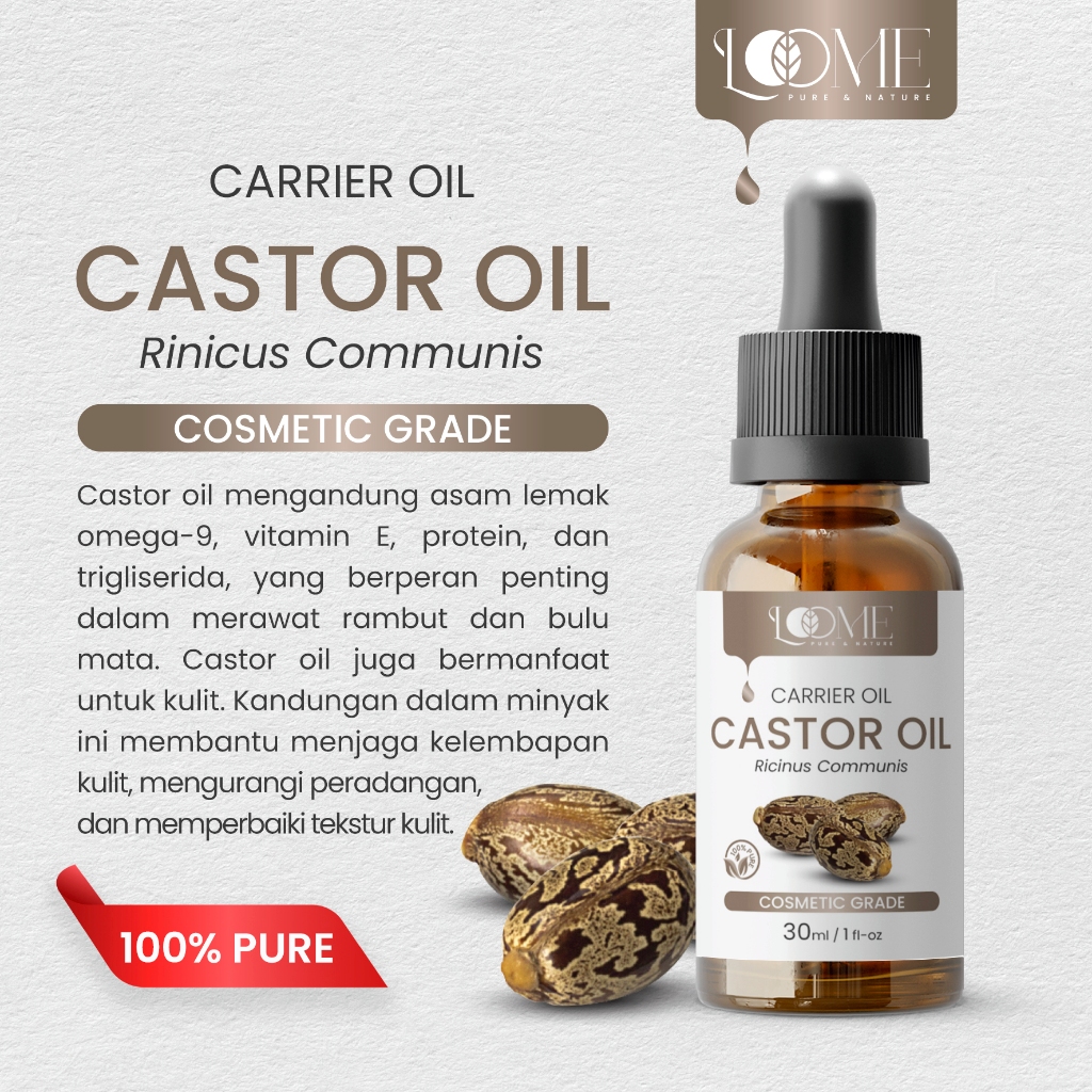 CASTOR OIL Minyak Jarak Murni 100% - Minyak Jarak Murni - Carrier Oil Penumbuh rambut, alis, bulu ma