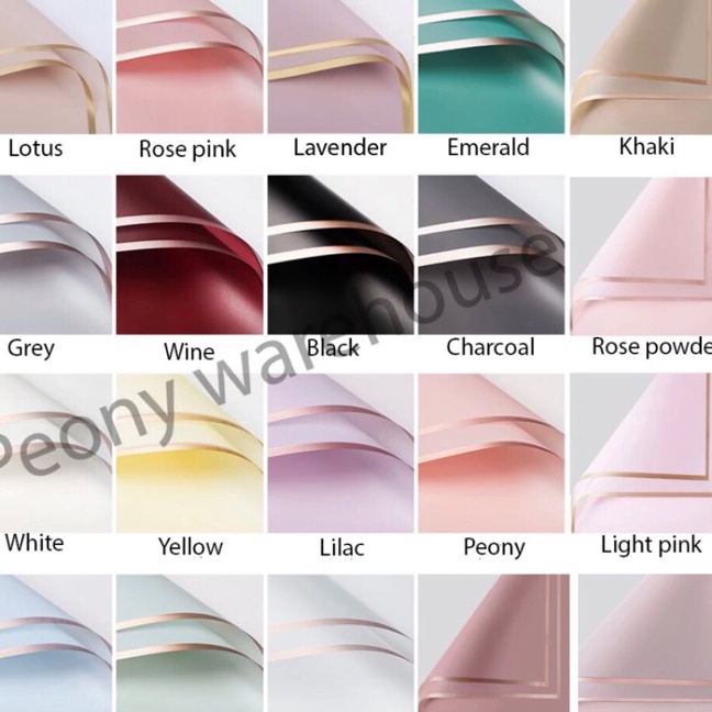 

Hemat 2 LEMBAR Flower wrapping paper cellophane varian list gold emas kertas buket bunga hand bouquet