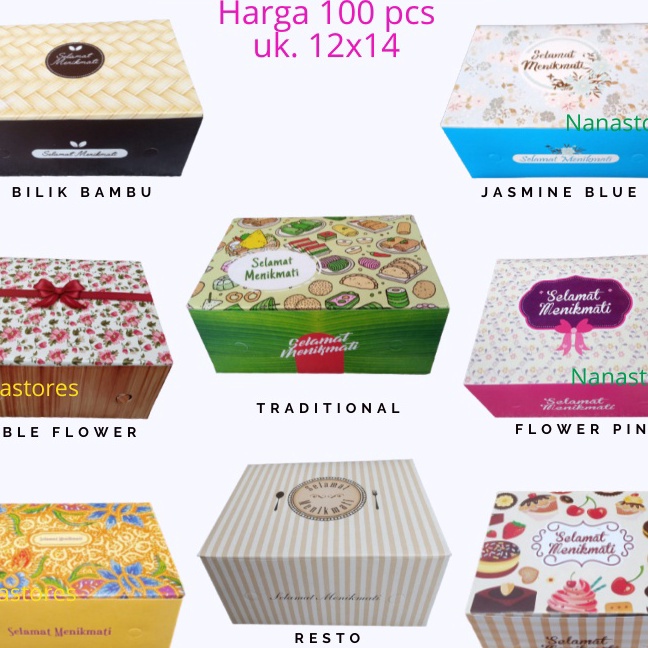 

KI3 1 Pcs Dus Kue Ukuran 12x14 Snack Box Dus Snack Dus Kue Basah