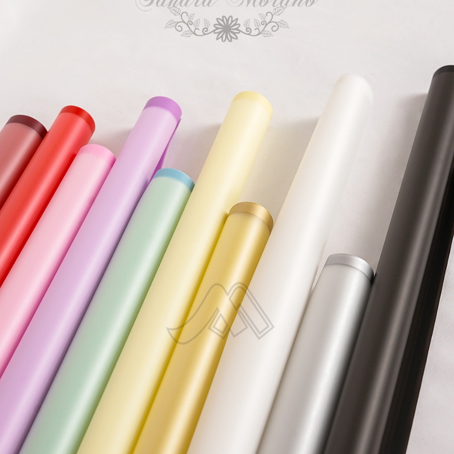 

FG2 1 Pcs Flower Wrapping List Warna Random Paper Cellophane Waterproof Kertas Buket Bunga