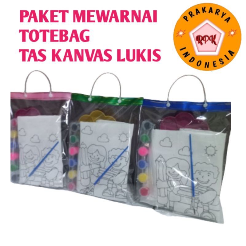 Paket Mewarnai Tas kanvas tote bag paket lukis
