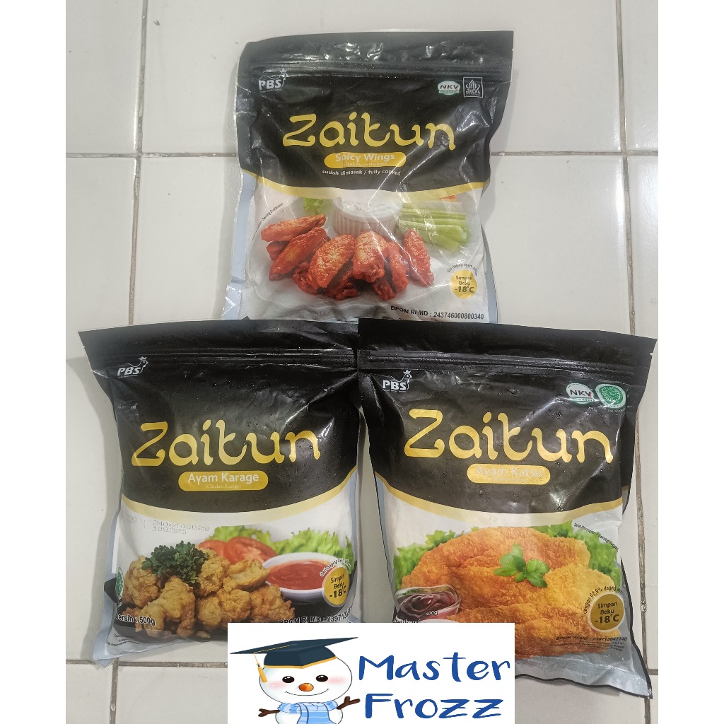 

Aneka Zaitun | Zaitun Chicken Karage 500gr | Zaitun Spicy Wings 500gr | Zaitun Chicken Katsu | Zaitun Pok Pok 500gr