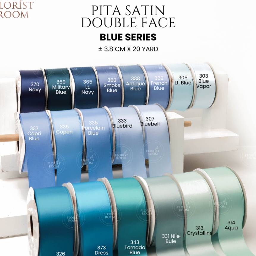 

KP8 Pita Satin Double Face Blue Series 38cm x 2yard
