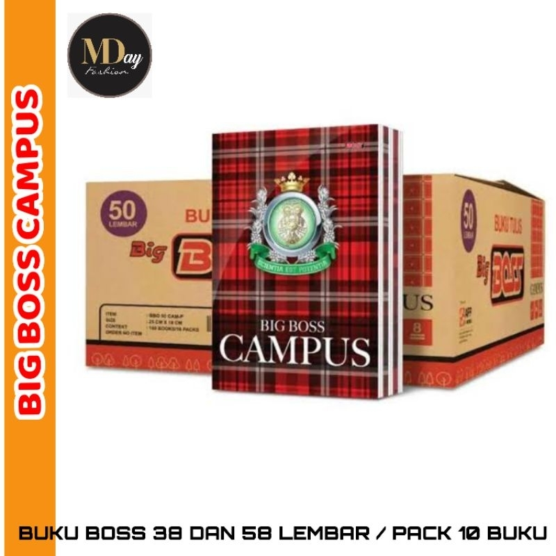 

CAMPUS BUKU TULIS SEKOLAH UKURAN BESAR BIG BOSS CAMPUS 36 DAN 58 LEMBAR 1 PACK ISI 10 BUKU