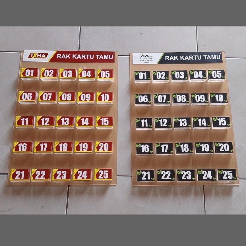 

Tempat Kartu Visitor Tamu Perumahan Akrilik Gantung Di Tembok 25 Slot Kartu tamu