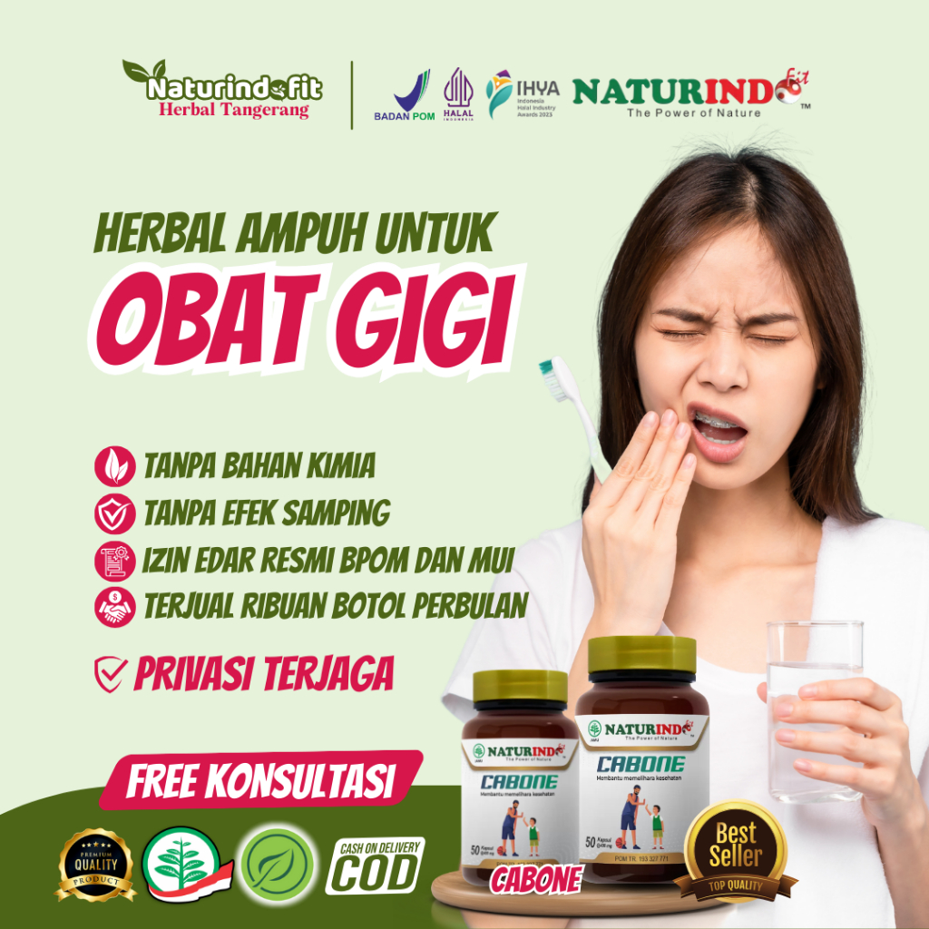 Obat sakit gigi ampuh obat gigi berlubang obat gigi Naturindo Cabone