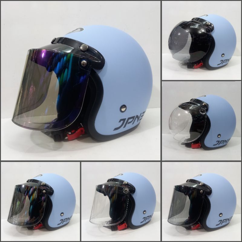 HELM JPN POLOS LI BLUE CAPRI DOFT KACA CEMBUNG/KACA DATAR/BISA COD BAYAR DI TEMPAT